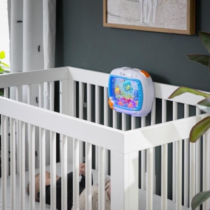BABY EINSTEIN Veilleuse bébé - Reves marins - Réglage 25 min lumiere, son, Cadeau Noel bébé, attache lit, télécommande