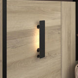 Lit double adulte avec 2 chevets - KIERAN - 140 x 190/200 cm - Chene/Noir - PARISOT