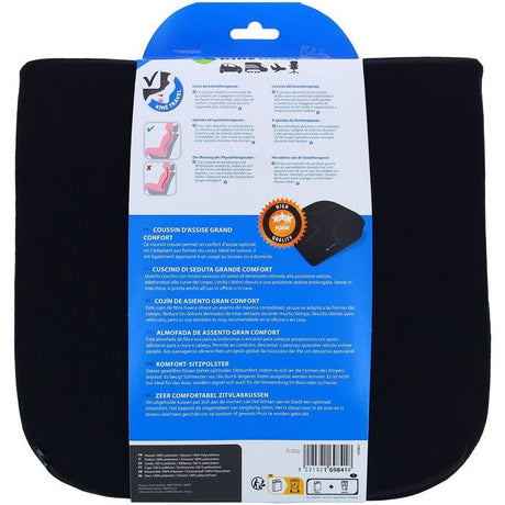 Coussin  d'assise  grand confort en mousse - KINE TRAVEL - 41.5 x 40 x 9/2 cm - développés et testés par un kiné spécialiste du dos