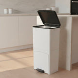 Poubelle de cuisine tri sélectif 70L - PICEA - Double compartiment vertical - Blanc - KITCHEN MOVE