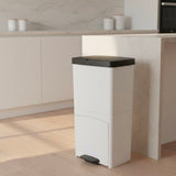 Poubelle de cuisine tri sélectif 70L - PICEA - Double compartiment vertical - Blanc - KITCHEN MOVE