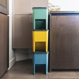 Lot de 3 Poubelles de Tri Empilables en Plastique BERGEN - 20L - Coloris Jaune, Vert & Bleu - KITCHEN MOVE