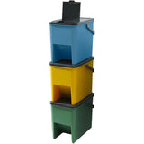 Lot de 3 Poubelles de Tri Empilables en Plastique BERGEN - 20L - Coloris Jaune, Vert & Bleu - KITCHEN MOVE