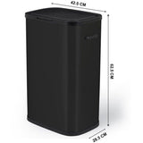 Poubelle de cuisine 60L PORTLAND – Ouverture push par pression – Acier inox Noir – KITCHEN MOVE