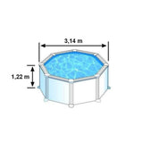 GRE - Kit Piscine hors sol acier ronde blanche Ø300 x 122 cm (Livrée avec filtre a sable et échelle)