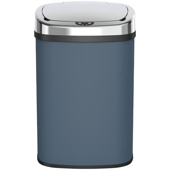 Poubelle de cuisine automatique - MAJESTIC - KITCHEN MOVE - 58 L - Inox gris mat avec cerclage