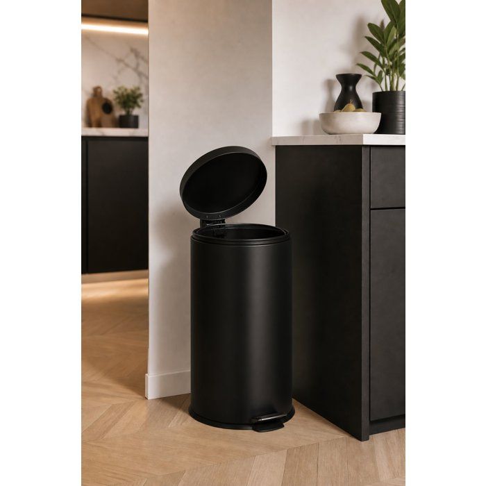 Poubelle de Cuisine a Pédale - URBAN - 30 L - Acier Noir - Kitchen Move