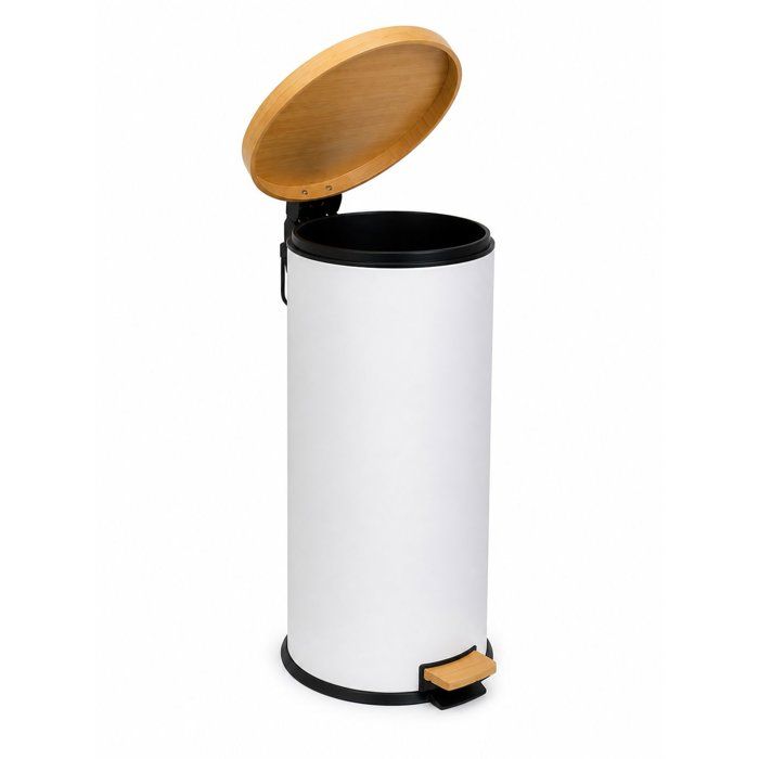 Poubelle de Cuisine a Pédale -  FOREST - 30 L - Blanc Mat - Kitchen Move