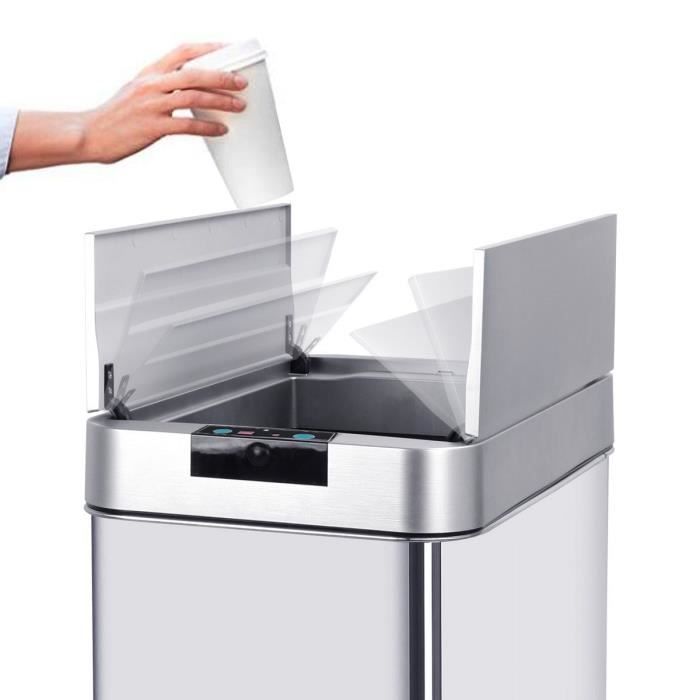 Poubelle Automatique - SILVERLAKE - 60L - Inox Brossé - Kitchen Move