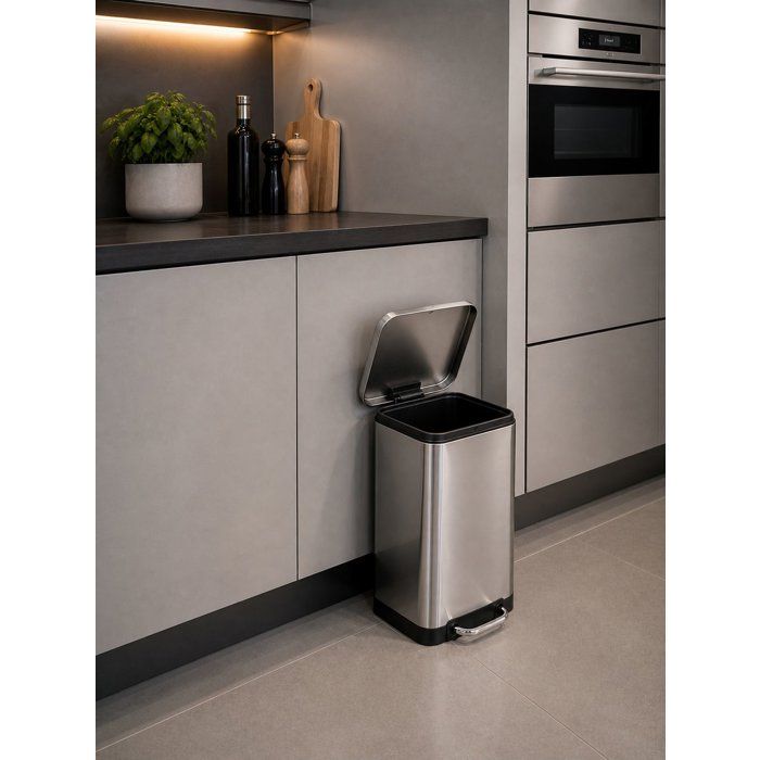 Poubelle de Cuisine a Pédale - GREENWICH - 30 L - Inox Brossé - Kitchen Move