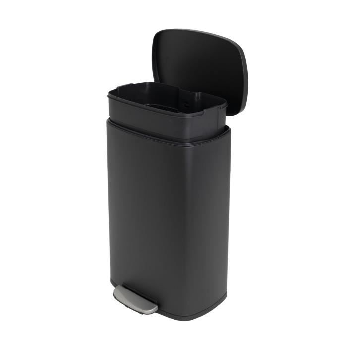 Poubelle de Cuisine a Pédale - ADMIRAL - 50 L - Noir Mat - Kitchen Move