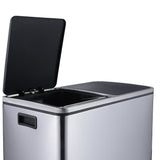 Poubelle de Cuisine a Pédale Tri Sélectif - MAJOR - 60 L (30 + 30) - Acier - Kitchen Move