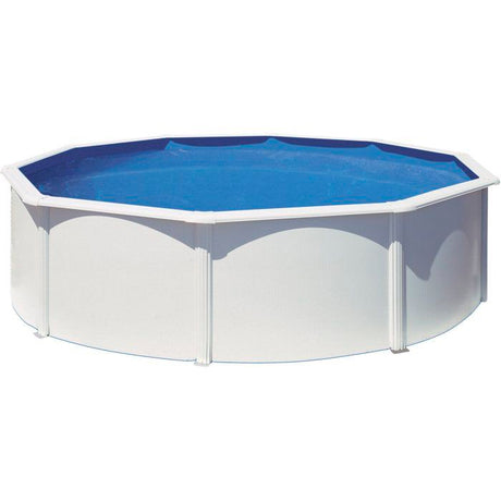 GRE - Kit Piscine hors sol acier ronde blanche Ř480 x 122 cm (Livrée avec filtre a sable et échelle)