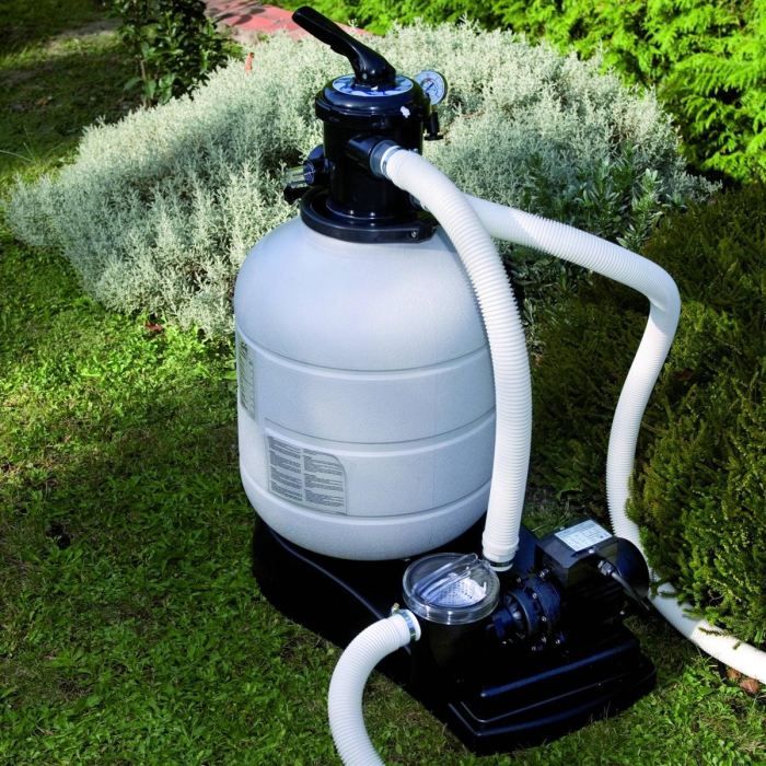 GRE - Kit Piscine hors sol acier ronde blanche Ø370 x 132 cm (Livrée avec filtre a sable et échelle)