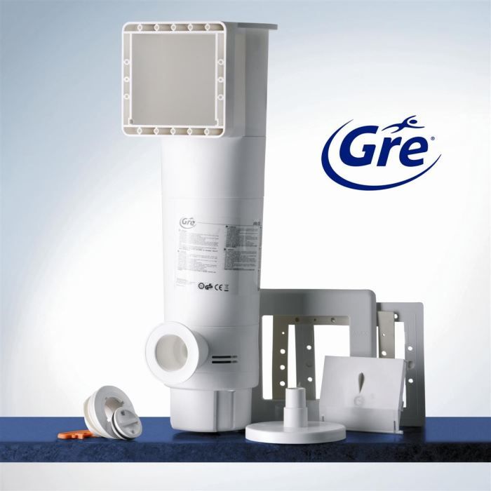 GRE - Kit Piscine hors sol acier ronde blanche Ø480 x 122 cm (Livrée avec filtre a cartouche + échelle)