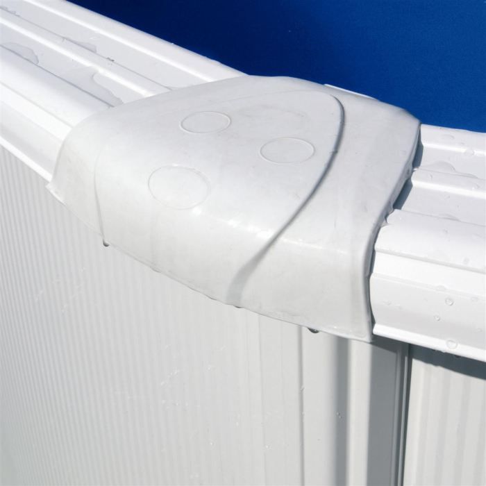 GRE - Kit Piscine hors sol acier ronde blanche Ø480 x 122 cm (Livrée avec filtre a cartouche + échelle)