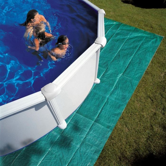 GRE - Kit Piscine hors sol acier ronde blanche ÿ480 x 132 cm (LivrÈe avec filtre a sable et Èchelle)