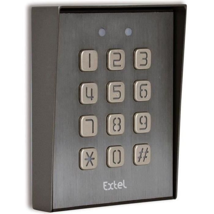 Clavier de codage filaire pour motorisation KLAVY 3 - EXTEL - En saillie - Touches rétroéclairées - Gris