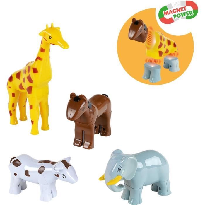 Animaux magnétiques - KLEIN - 0065 - 4 grands animaux Funny Puzzle, boîte ouverte - 16 pieces - Des 12 mois