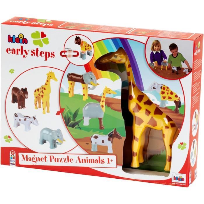 Animaux magnétiques - KLEIN - 0065 - 4 grands animaux Funny Puzzle, boîte ouverte - 16 pieces - Des 12 mois