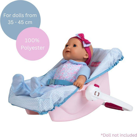 Porte-poupée rigide Princess Coralie - KLEIN - Pour poupées de 35 a 45 cm - Poignée a 3 positions - Coloris Aléatoire Rose ou Bleu