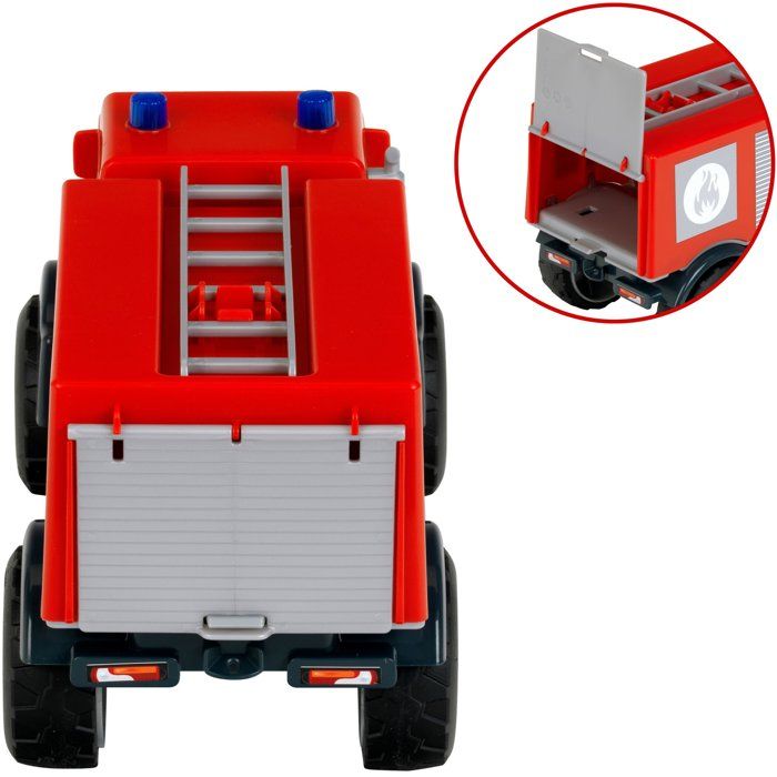 Camion de pompier tout-terrain - KLEIN - 3600 - Mercedes Unimog - Roues souples et hayon arrière ouvrable - Échelle 1:24 - Dès 3 ans
