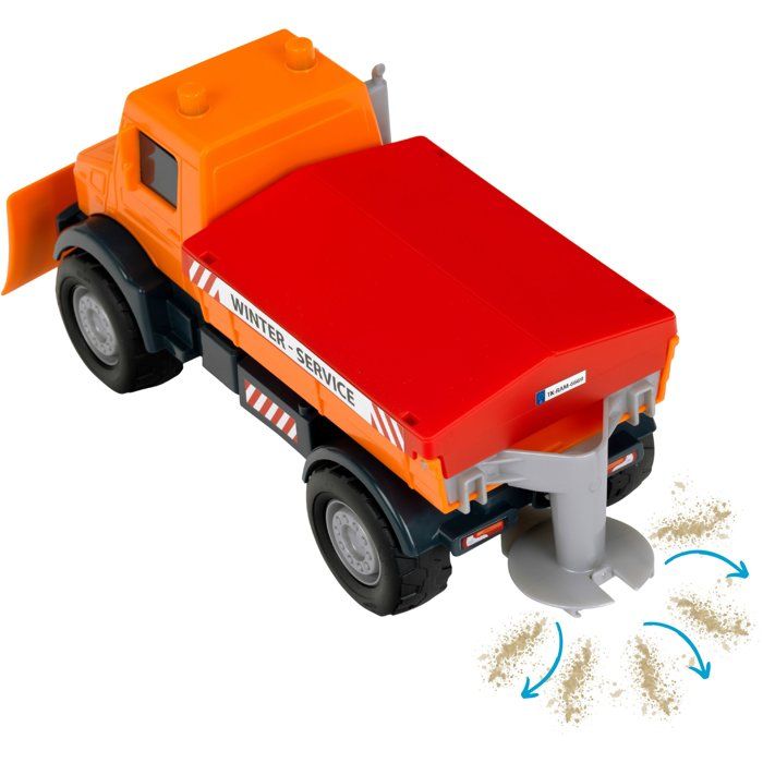 Camion chasse-neige saleur - KLEIN - 3801 - Mercedes Unimog - Roues souples et benne basculante - Échelle 1:24 - Dès 3 ans
