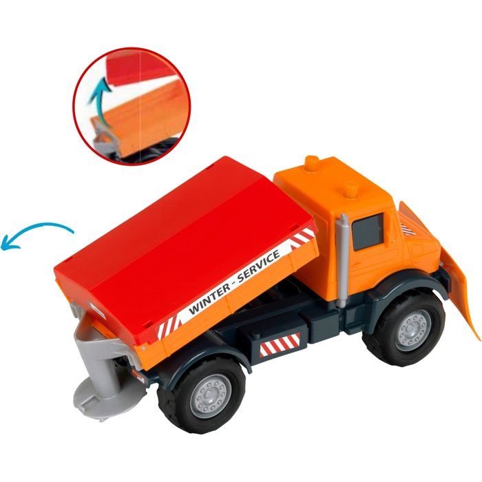 Camion chasse-neige saleur - KLEIN - 3801 - Mercedes Unimog - Roues souples et benne basculante - Échelle 1:24 - Dès 3 ans