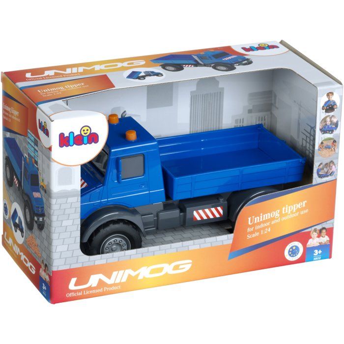 Camion-benne tout-terrain - KLEIN - 3802 - Mercedes Unimog - Roues souples et benne basculante - Échelle 1:24 - Dès 3 ans