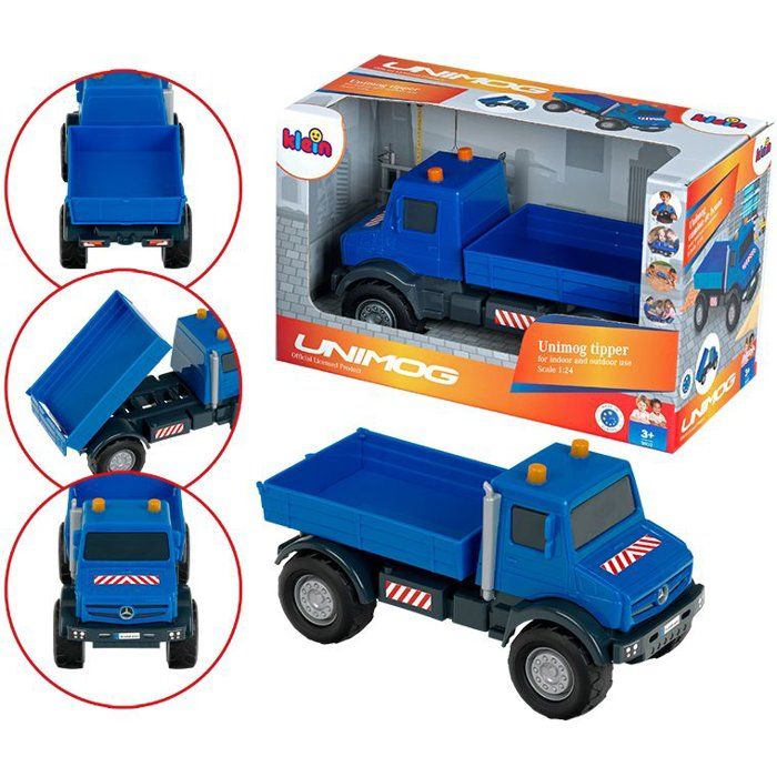 Camion-benne tout-terrain - KLEIN - 3802 - Mercedes Unimog - Roues souples et benne basculante - Échelle 1:24 - Dès 3 ans
