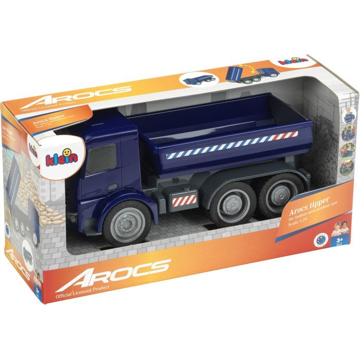 Camion-benne - KLEIN - 3803 - Mercedes Arocs - Roues souples et grande benne basculante, trappe - Échelle 1:24 - Des 3 ans