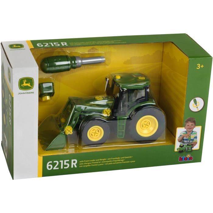 Tracteur a monter John Deere - KLEIN - 3977 - Chargeur frontal, contrepoids d'équilibrage et tournevis - Echelle 1/24e - Des 3 ans