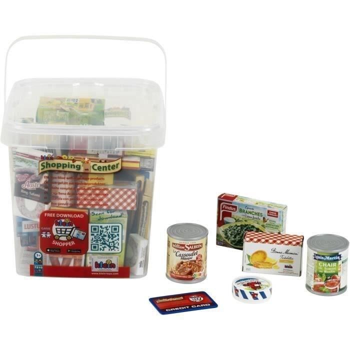 Large storage box filled with fake food boxes with well-known brands and in French - KLEIN - 7210