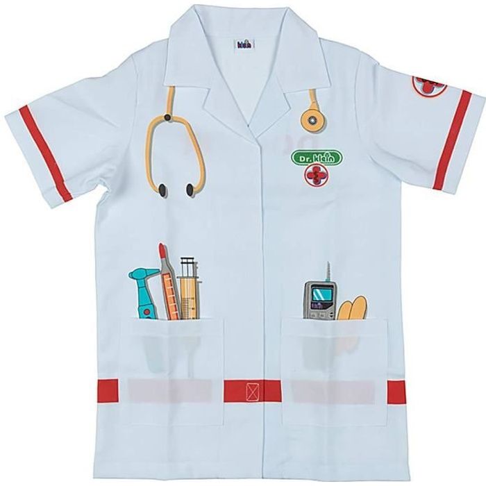 KLEIN - Blouse docteur en tissu avec motifs imprimés