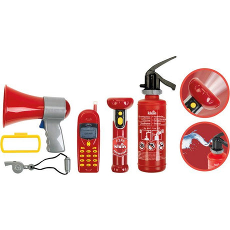 Set de pompier KLEIN avec masque a gaz et 7 pieces