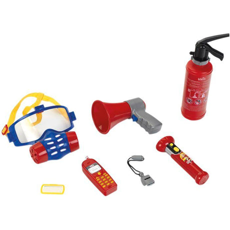 Set de pompier KLEIN avec masque a gaz et 7 pieces