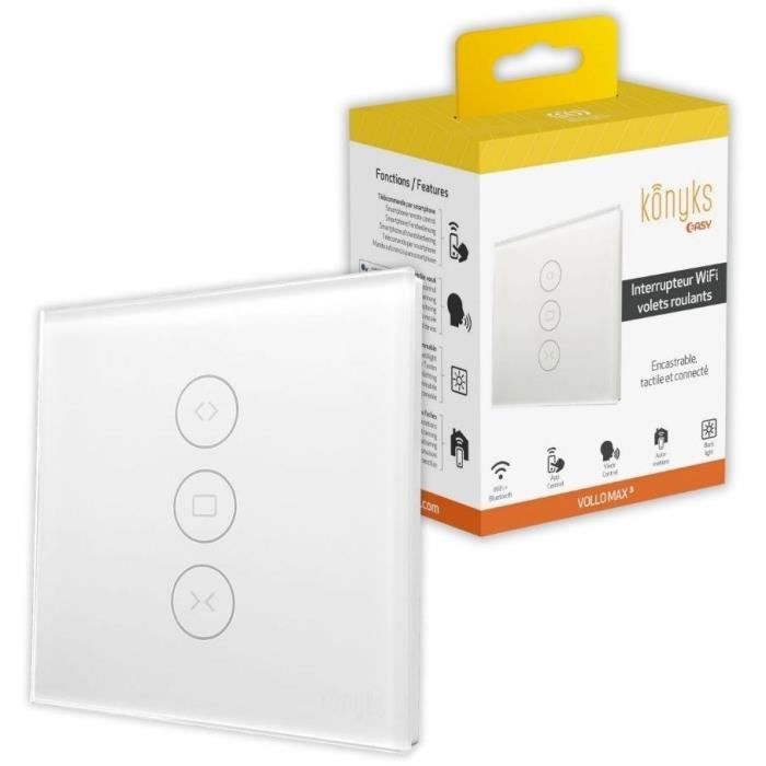 Wi-Fi+BT switch for roller shutters, Controllable backlight - Konyks Vollo Max 3