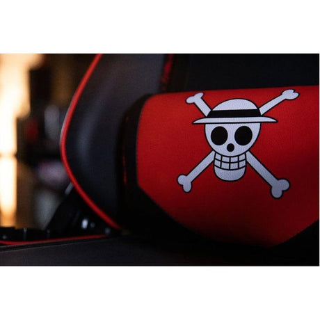 Chaise de bureau gaming - KONIX - One Piece - Inclinaison siege 150° - Cuir - Coussin lombaires et cervicaux réglable - Noir