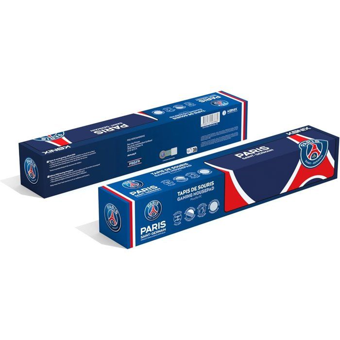 Tapis de souris gaming - KONIX - PSG - XXL 90 x 46 cm - Surface silicone 3D ultra fine - Base antidérapante en caoutchouc - Bleu