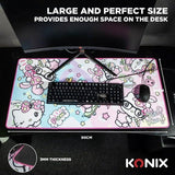 Tapis de souris gaming - KONIX - Hello Kitty - XXL 90 x 46 cm - Surface microfibre antidérapante - Caoutchouc