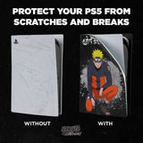 Façade de protection - KONIX - Naruto Shippuden - PS5 - Silicone - Antichoc - Anti-rayures - Motif Naruto - Noir