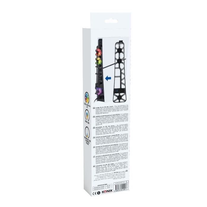 Ventilateur de refroidissement - KONIX - PS5 Slim - 21 x 68 x 40 cm - 3 vitesses - Éclairage LED RVB - Port USB 3.0 - Noir