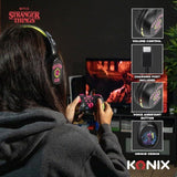 Casque audio - Sans fil - Konix - Stranger Things - Bluetooth 5.3 smartphones, tablettes - Microphone - Autonomie 30 h - Noir/jaune