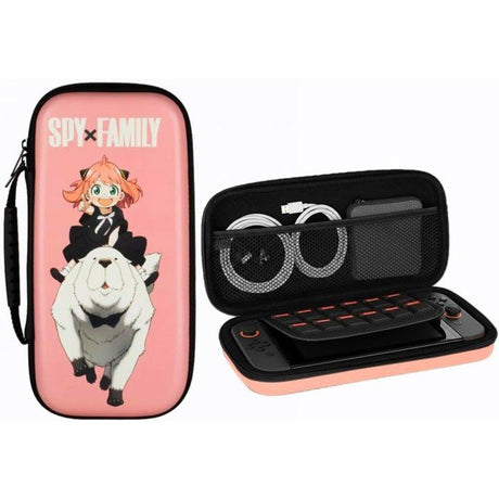 Housse de protection et transport - Nintendo Switch 2 - Konix - Spy x Family - Rangement accessoires - Anya et Bond Forger - Rose