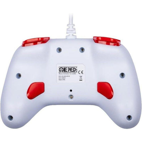 Manette de jeu - Nintendo Switch, Switch 2 et PC - One Piece - Filaire - Blanc - Fonction vibration - Câble 3 m - Luffy - Konix
