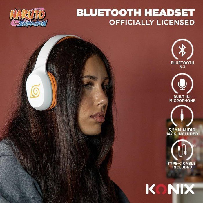Casque audio supra-auriculaire sans fil - Konix - Naruto Shippuden - Bluetooth 5.3 smartphones et tablettes - Autonomie 30 h