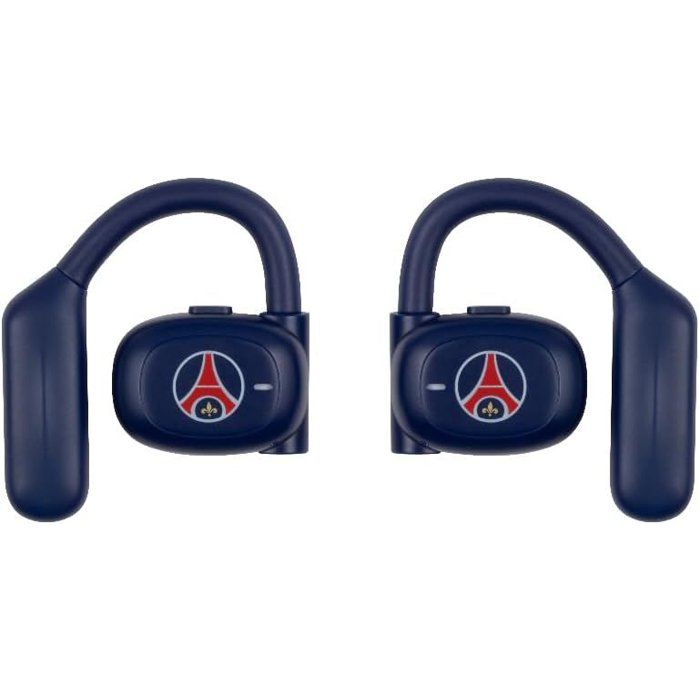 Écouteurs oreillette sport - Sans fil - Konix - PSG - Haut-parleurs 16,2 mm - Portée 10 m - Autonomie 12 h - Bluetooth 5.3 - Bleu