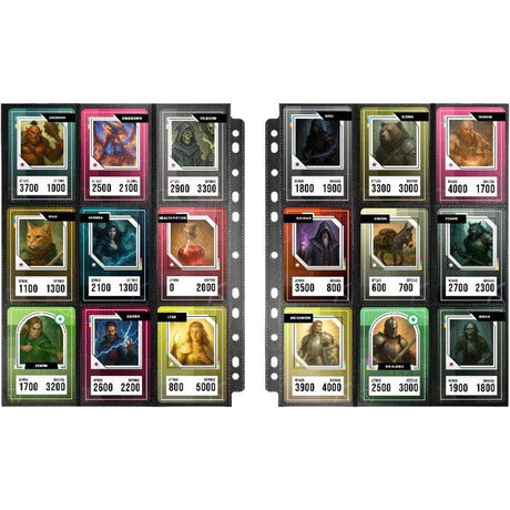 Classeur de 10 feuilles avec 9 pochettes - Konix - Jeux de cartes a collectionner - Magic The Gathering, Pokémon, Yu-Gi-Oh! - Noir
