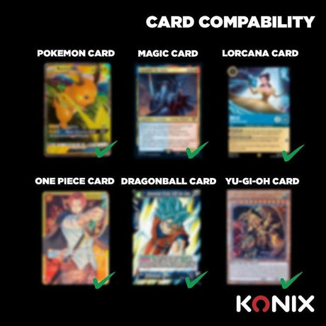 Classeur de 10 feuilles avec 9 pochettes - Konix - Jeux de cartes a collectionner - Magic The Gathering, Pokémon, Yu-Gi-Oh! - Noir