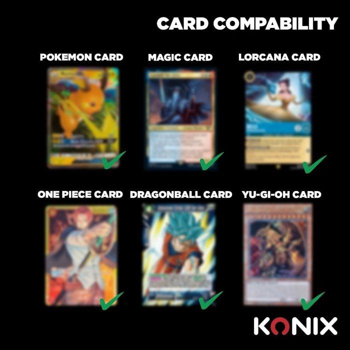 Classeur de 10 feuilles avec 9 pochettes - Konix - Jeux de cartes a collectionner - Magic The Gathering, Pokémon, Yu-Gi-Oh! - Noir